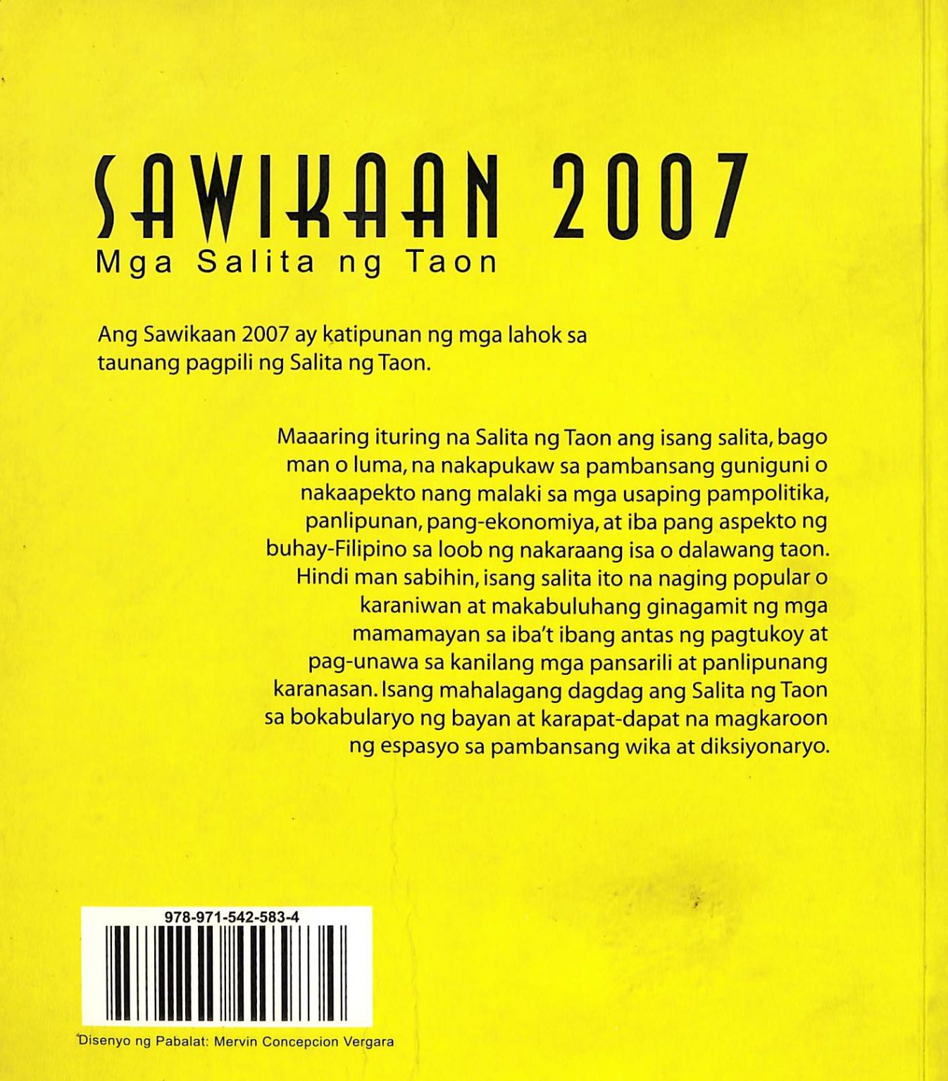 Sawikaan 2007: Mga Salita ng Taon | Museo Kordilyera